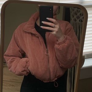 Pink Corduroy Puffer